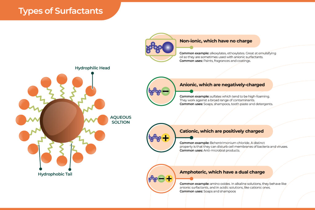 The main types of surfactants summarized